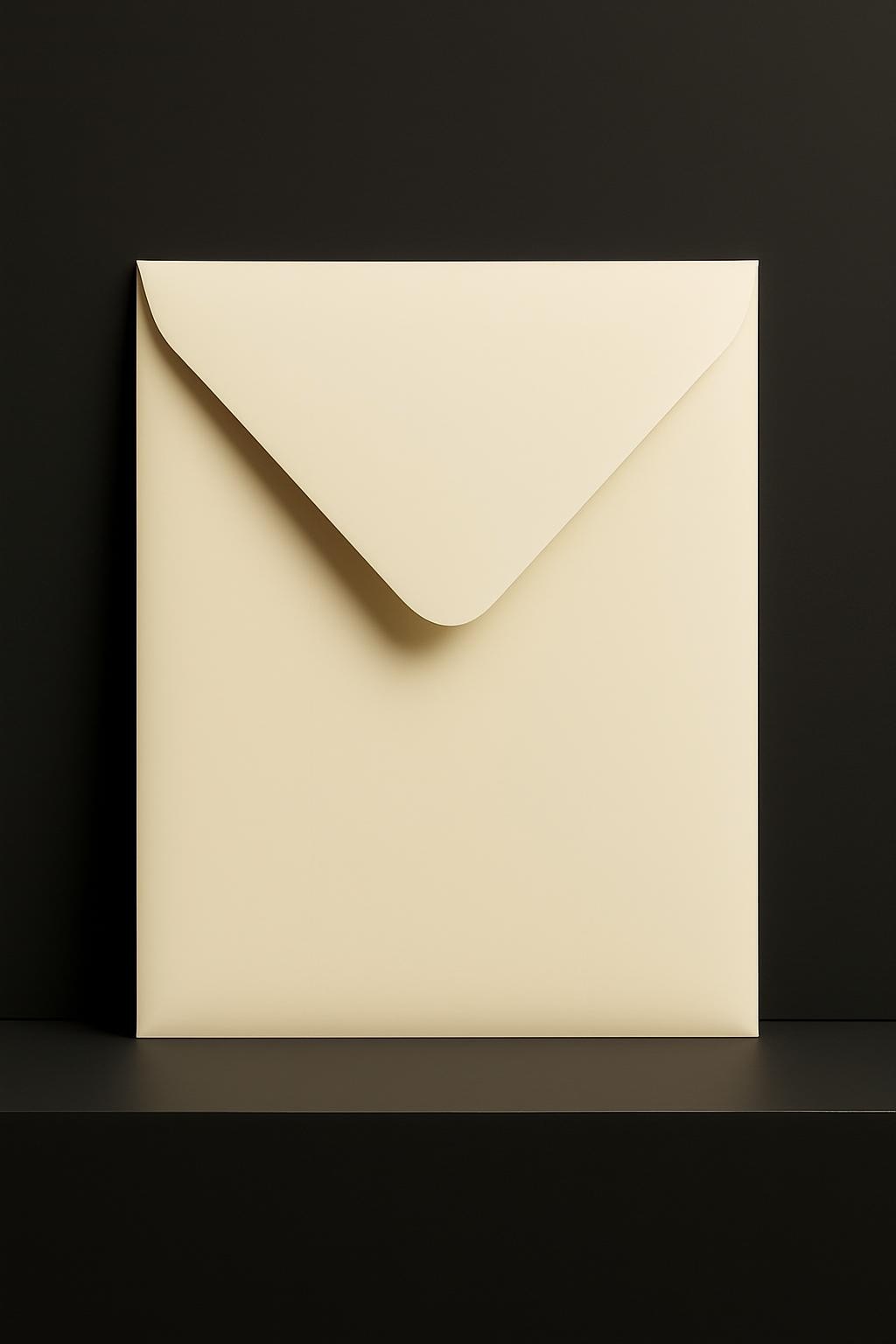 Remover da imagem vertical, moderna e sofisticada (com envelope elegante e logotipo do cabeÃ§alho no lado esquerdo) quaisquer letras ou texto, especialmente removendo as letras 'DA'. Manter a paleta de cores da imagem original.